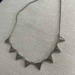 Gold and silver triangle necklace